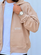 Creamy Beige Boxy Zipper