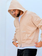 Creamy Beige Boxy Zipper