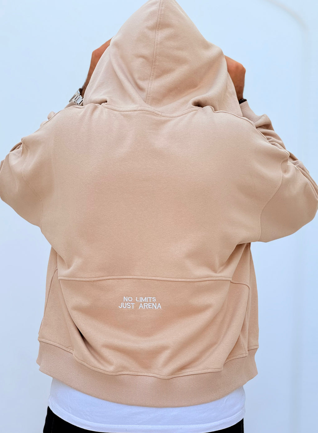 Zipper Hoodie cream beige