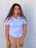 Woman Top V Neck Short Sleeve