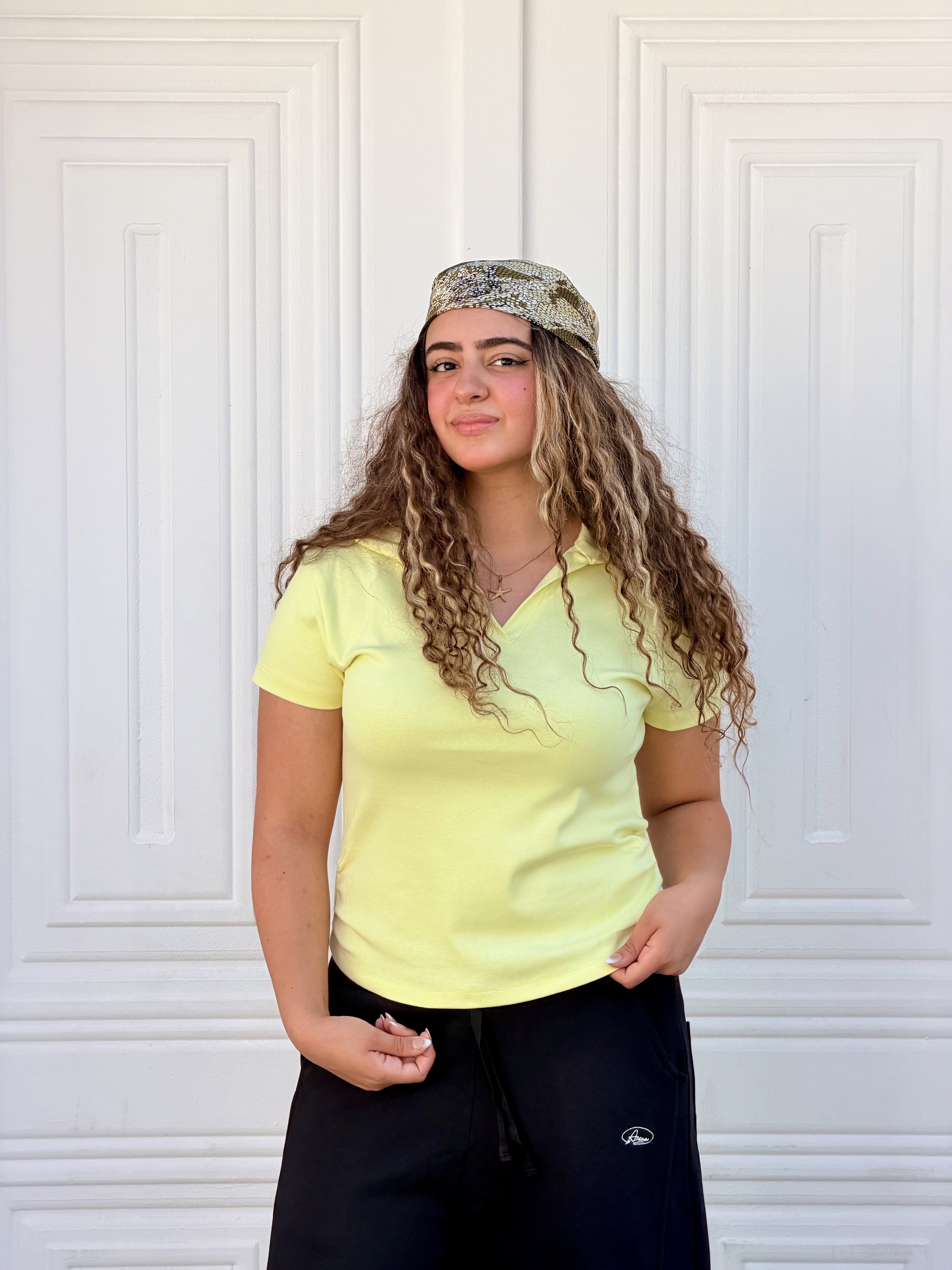 Woman Top V Neck Short Sleeve