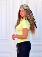 Woman Top V Neck Short Sleeve
