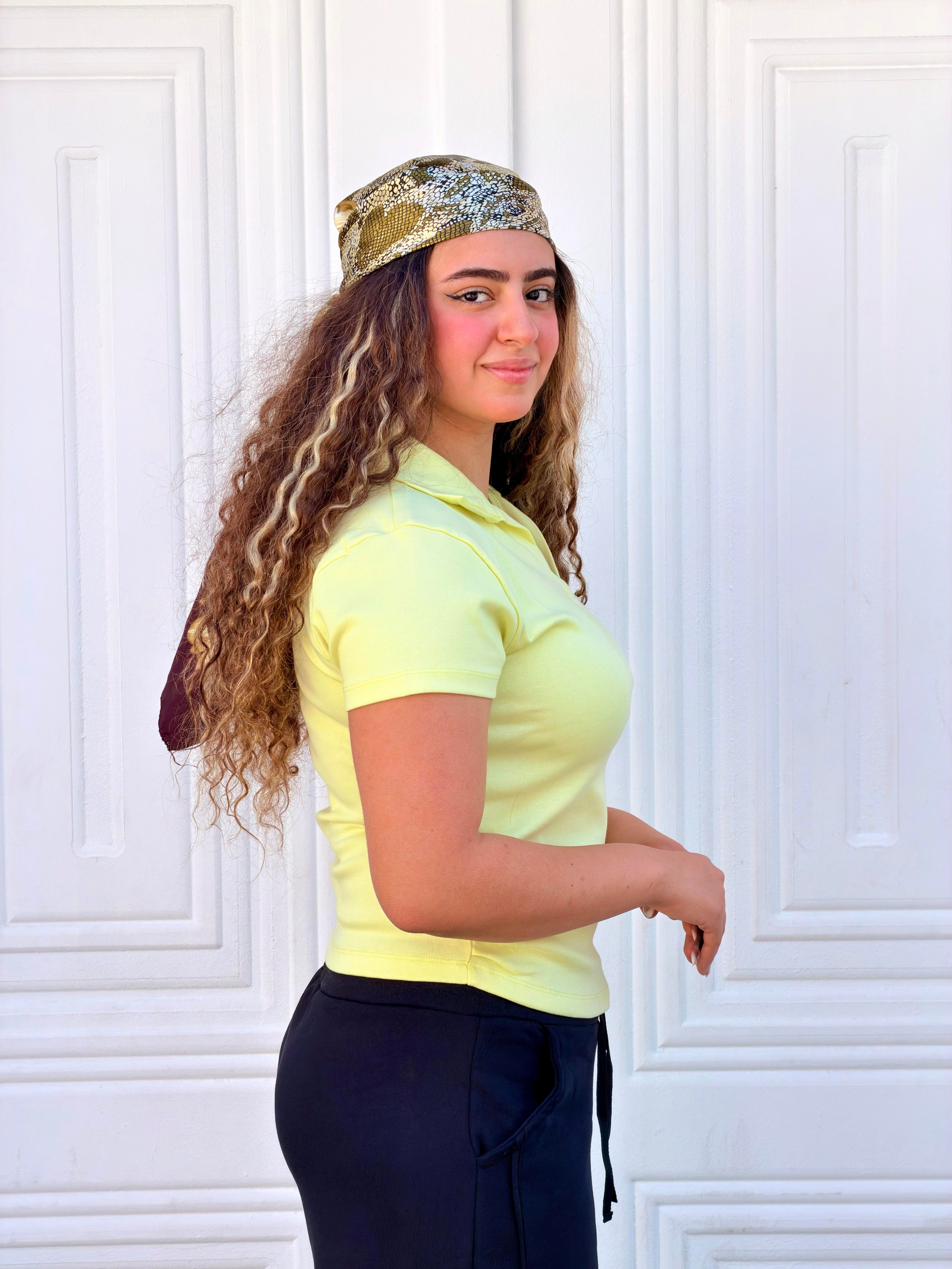 Woman Top V Neck Short Sleeve