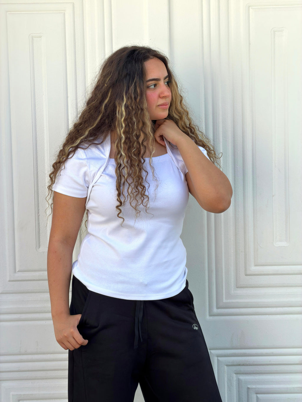 Women Top Square Neck Short Sleeve