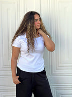 Women Top Square Neck Short Sleeve