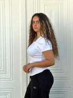 Women Top Square Neck Short Sleeve