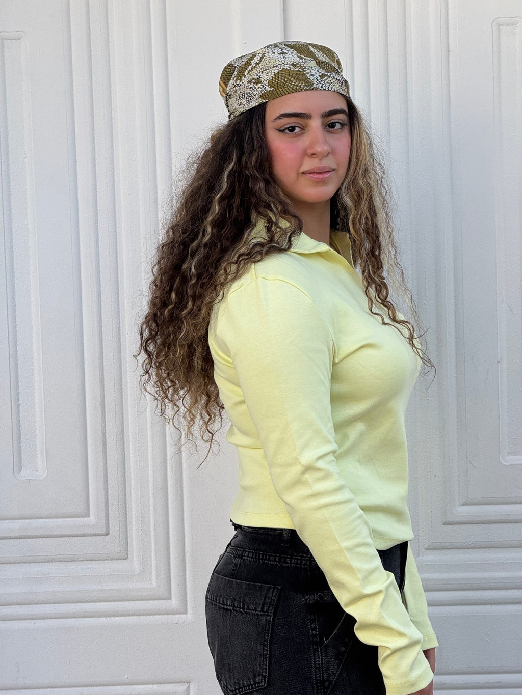 Woman Top V Neck Long Sleeve