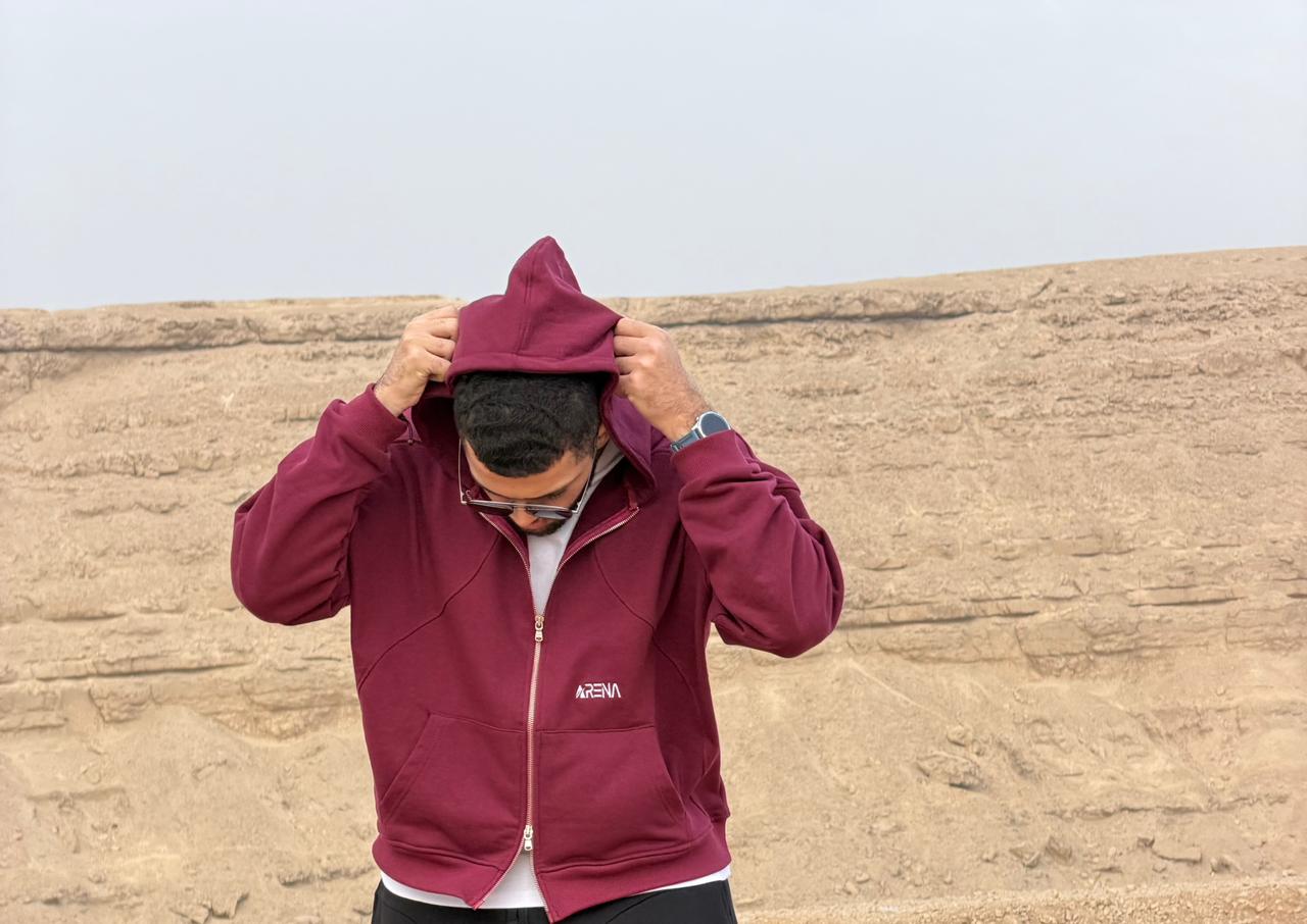 Burgundy Boxy Zipper