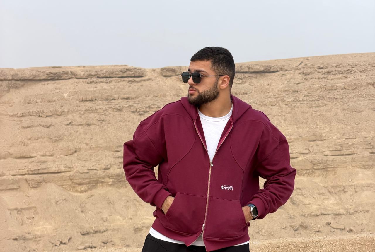 Burgundy Boxy Zipper