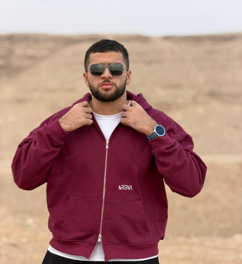 Burgundy Boxy Zipper