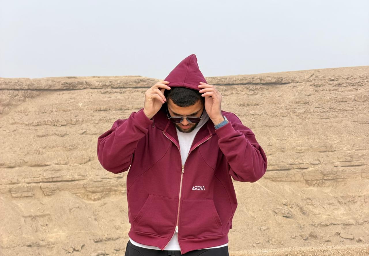 Burgundy Boxy Zipper